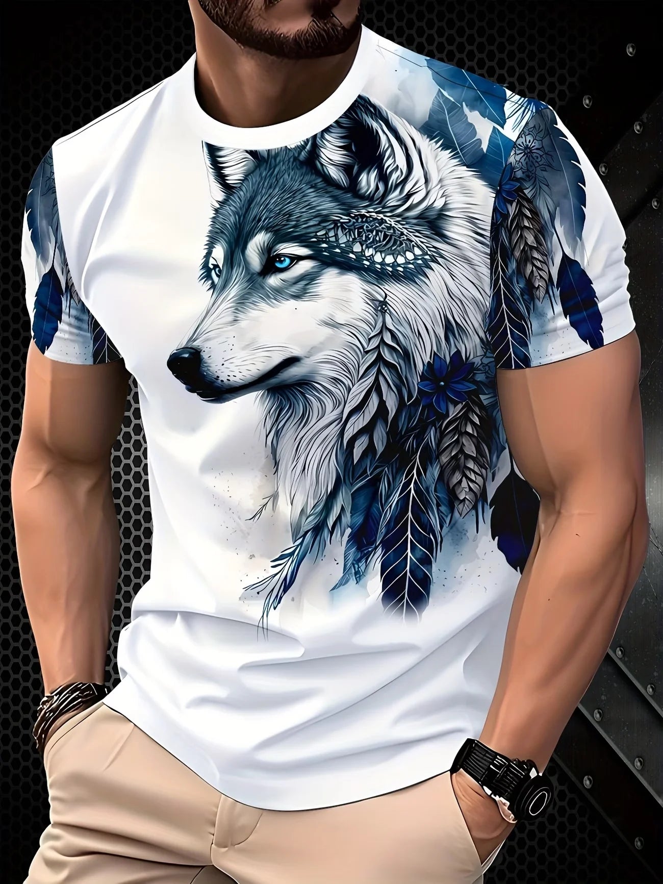 Camiseta Streetwear Patchwork | Negro, Verde y Blanco