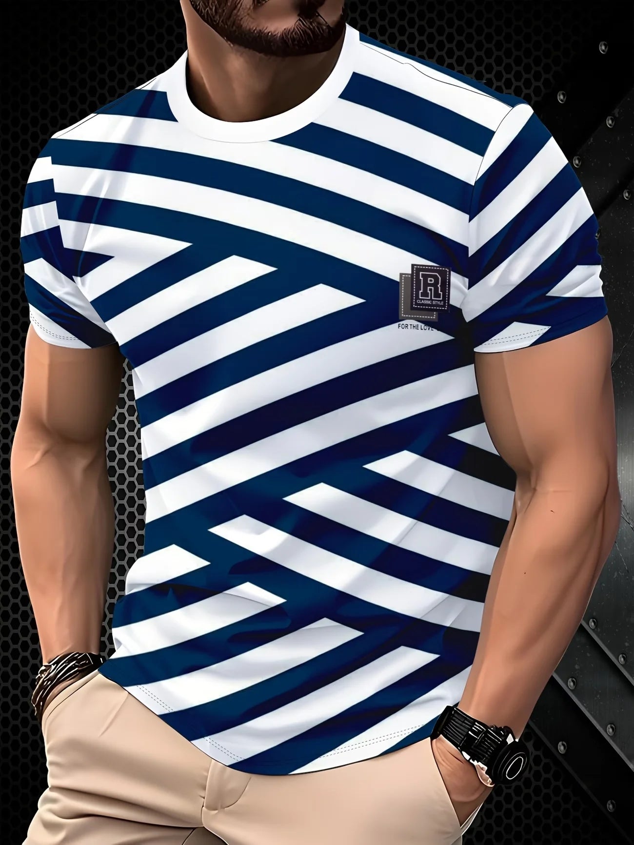 Camiseta Streetwear Patchwork | Negro, Verde y Blanco